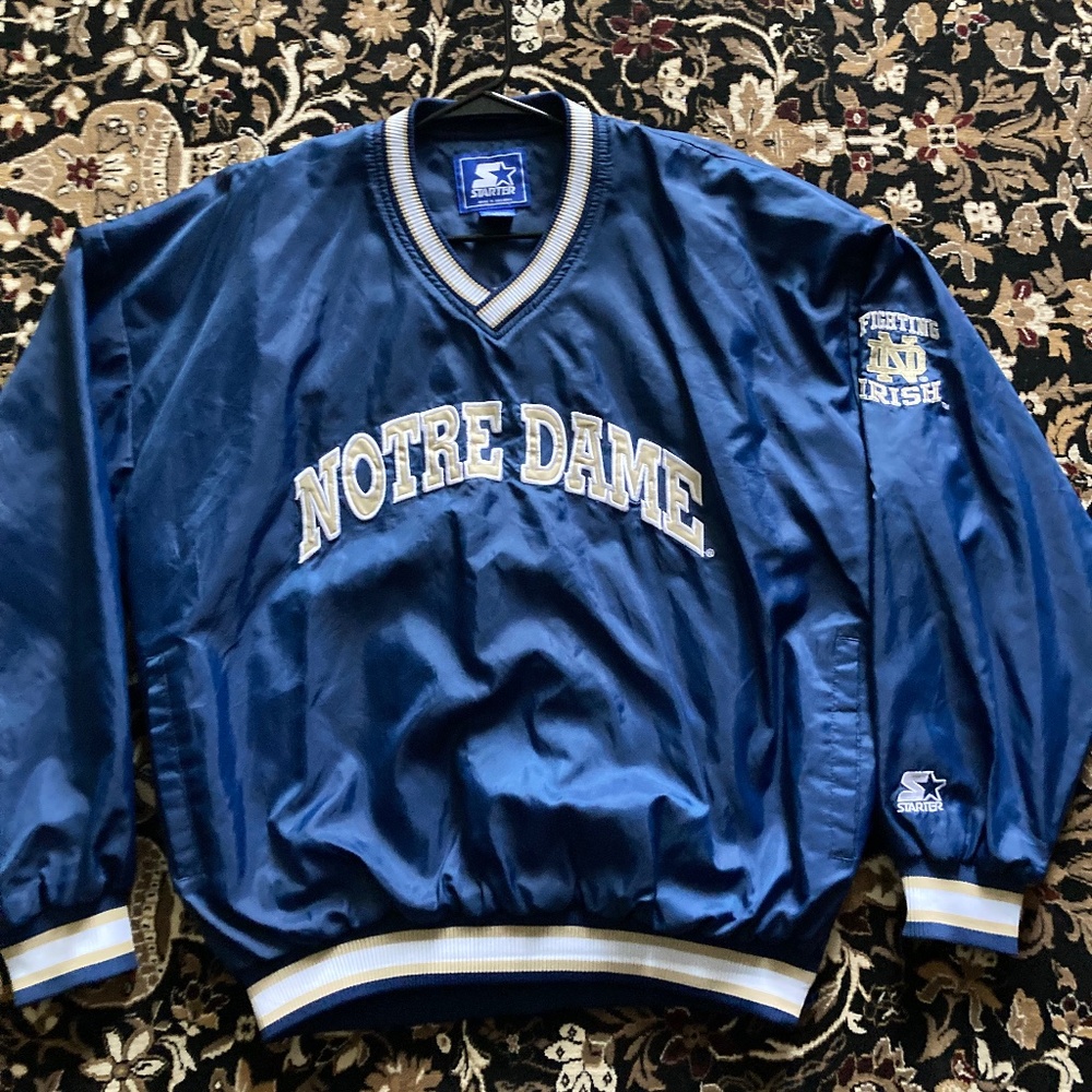 Used Starter Notre Dame Fighting Irish Pullover Windbreaker Size XXL